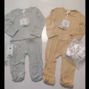 2 Kate Quinn Long Sleeve Zipper Footie Sleepers NWT